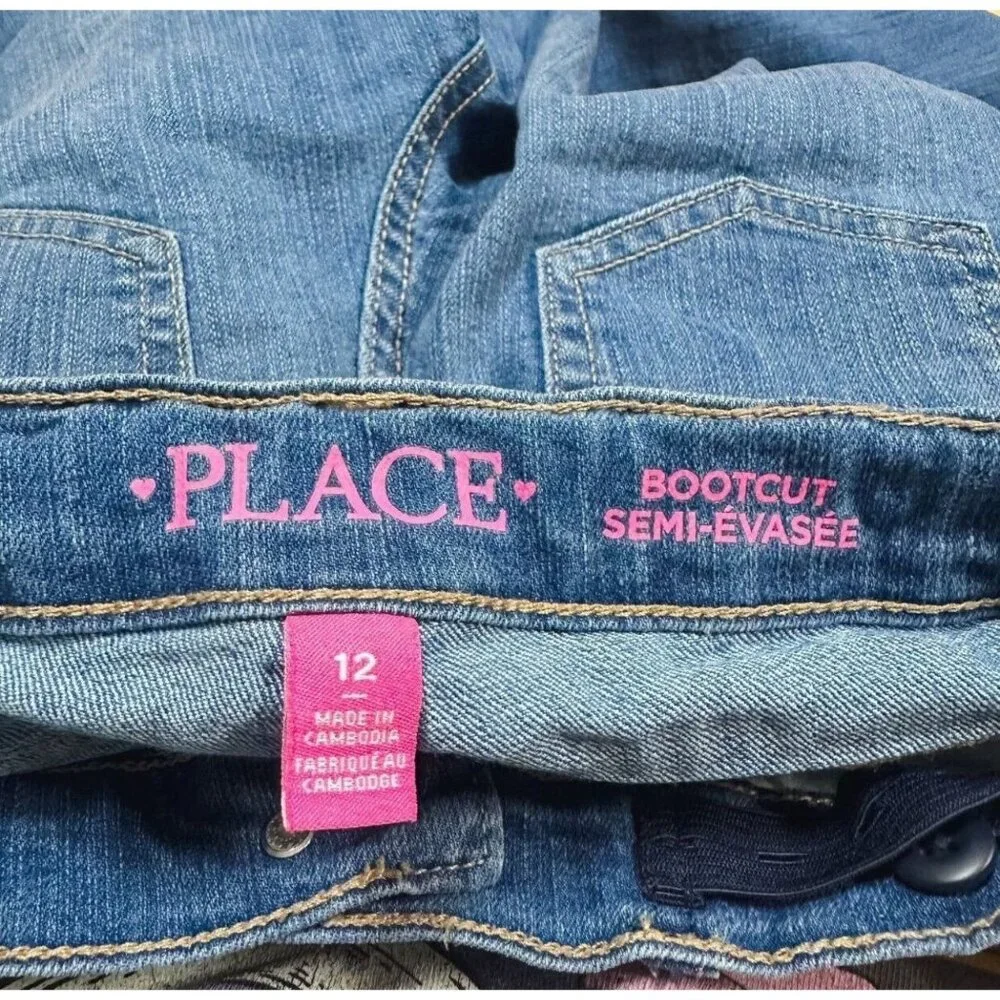 Children's Place Girls Medium Wash Bootcut Jeans Size 12